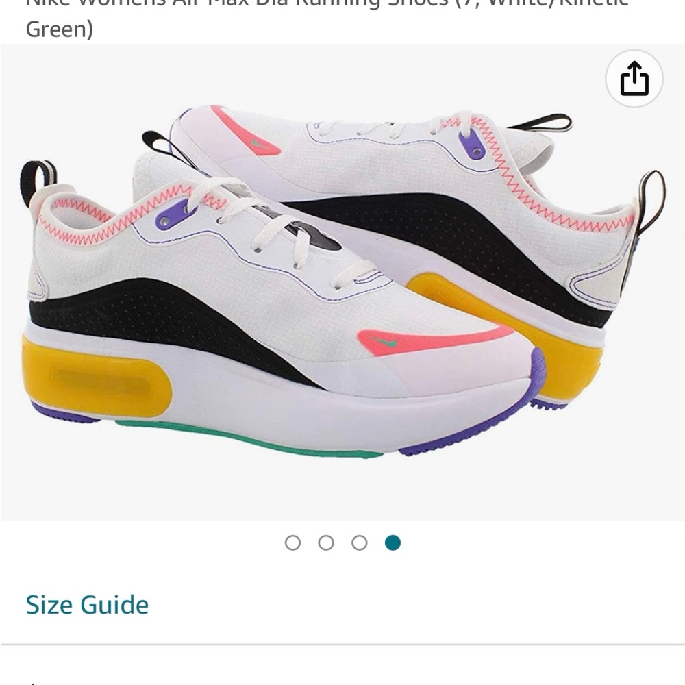 Nike Air Max DIA White Pink Yellow Women's Running Shoes Size 7.5